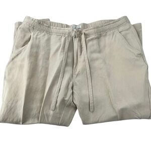 Cubavera Linen Blend Pants Men XXLX30 Beige Elastic Drawstring Casual Relaxed